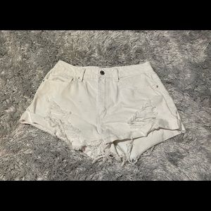 White Jean Shorts